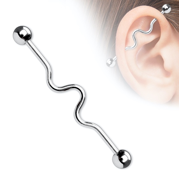 Jewelry - Unique Wavy Industrial Barbell
